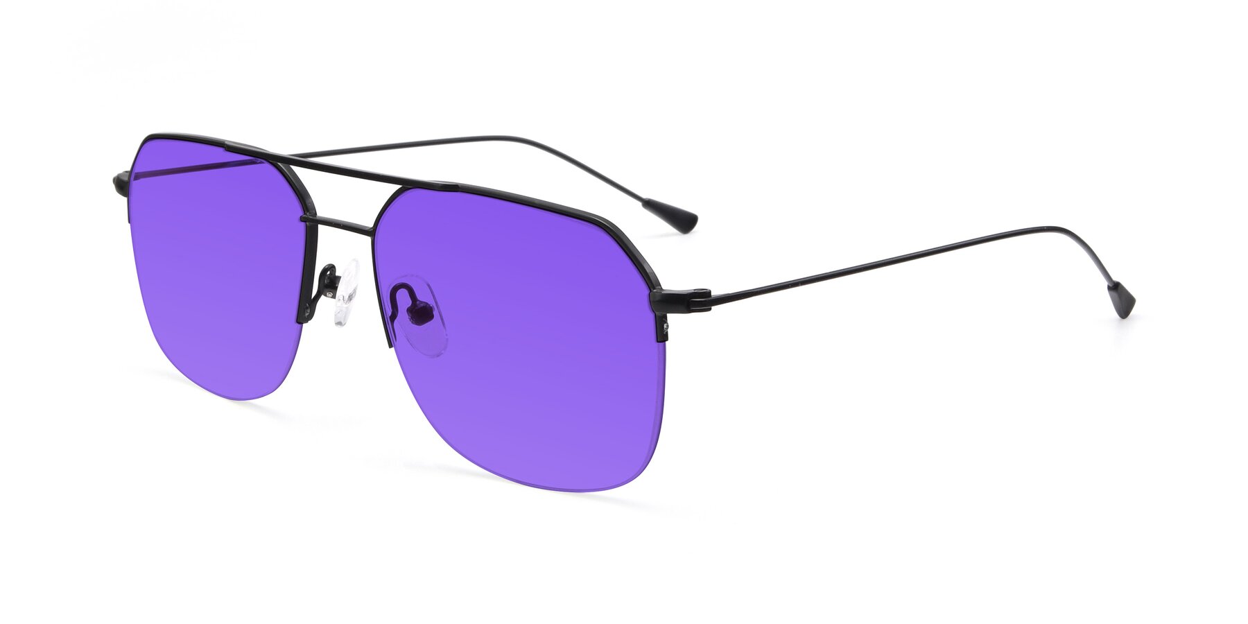 Angle of 9434 in Matte Black with Purple Tinted Lenses