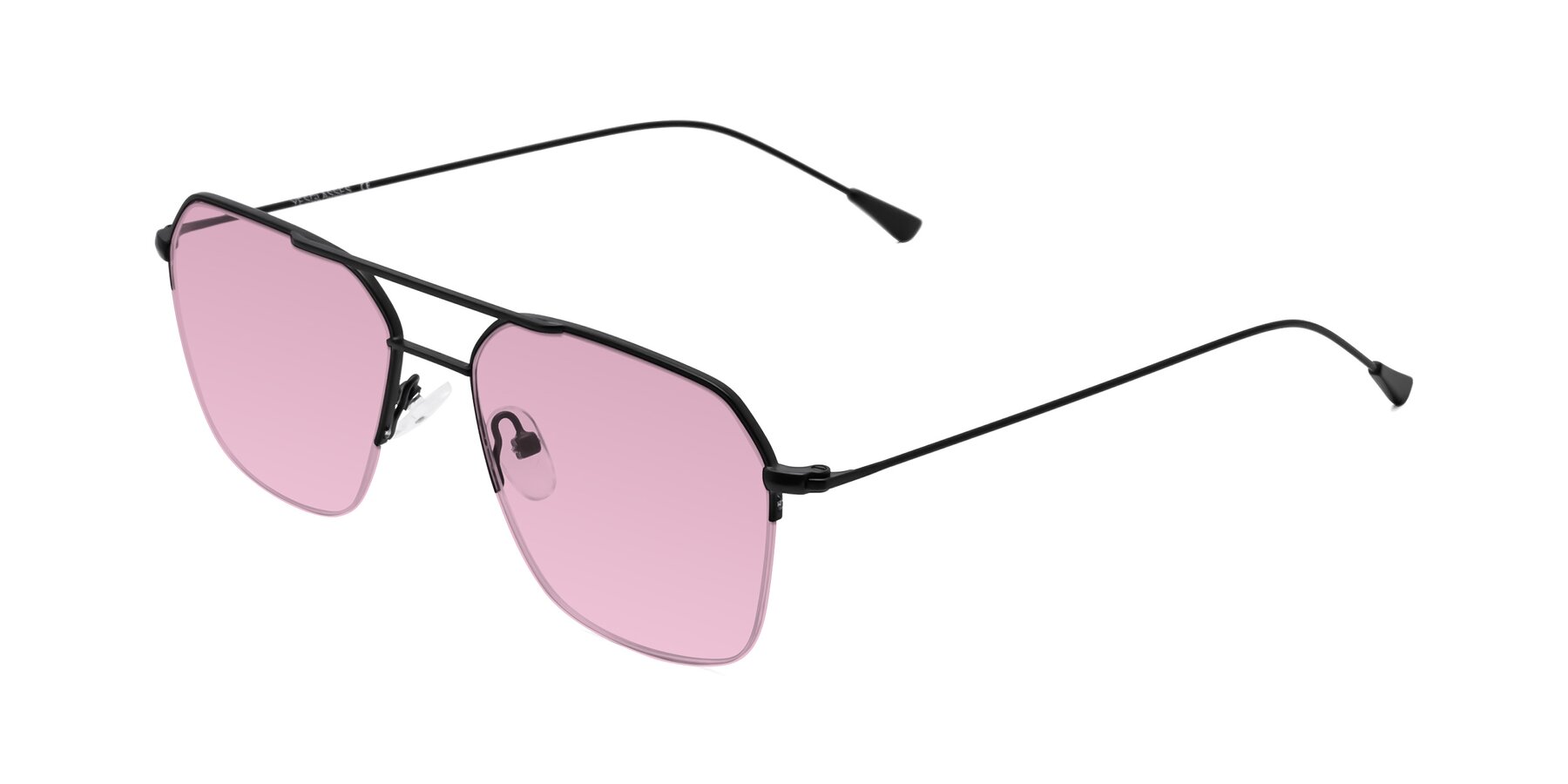 Angle of Largo in Matte Black with Light Wine Tinted Lenses