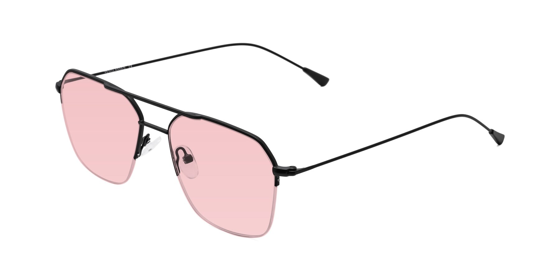 Angle of Largo in Matte Black with Light Garnet Tinted Lenses