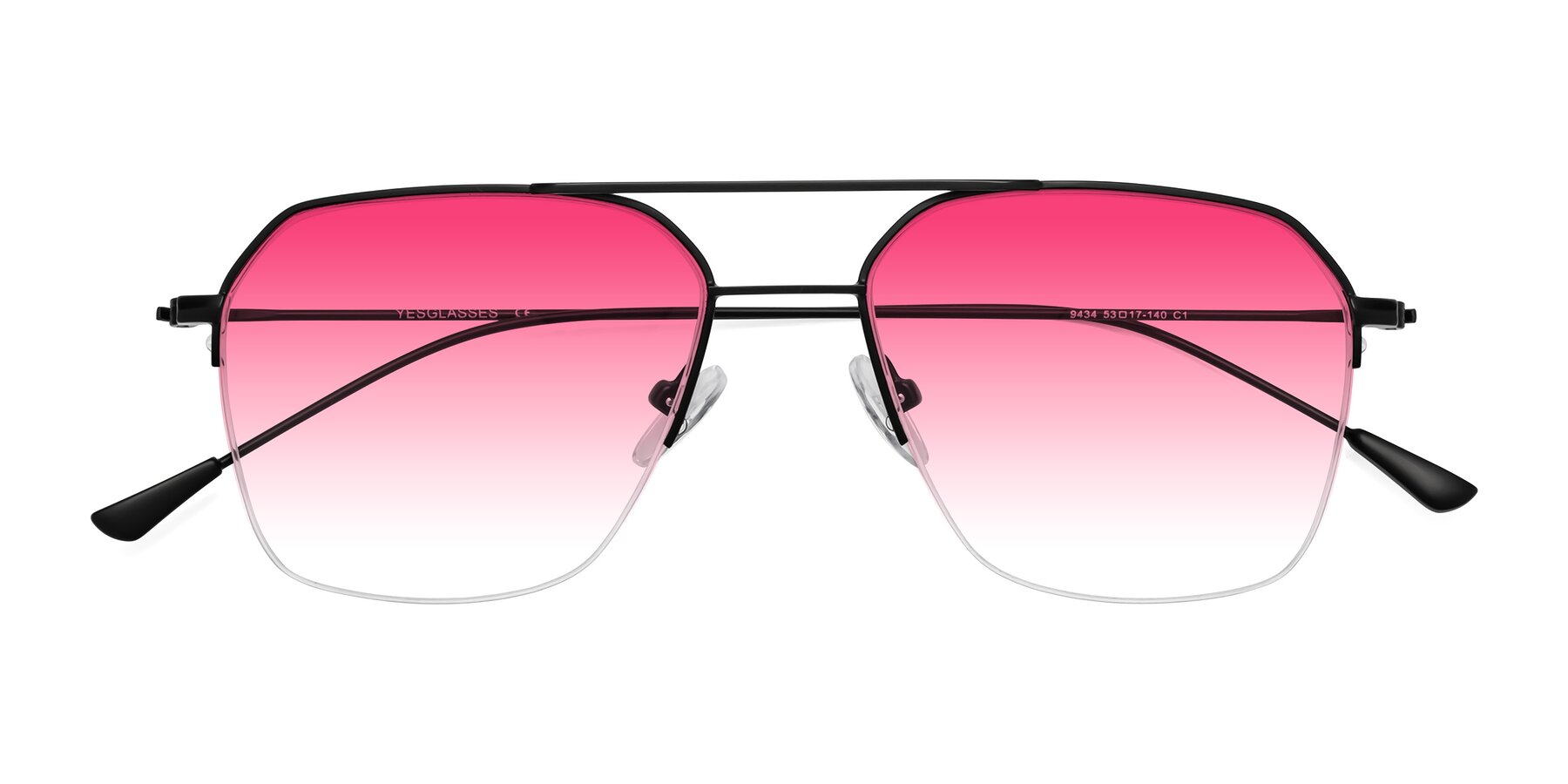 Folded Front of 9434 in Matte Black with Pink Gradient Lenses