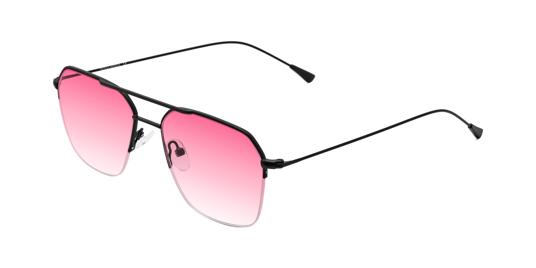 Angle of 9434 in Matte Black with Pink Gradient Lenses