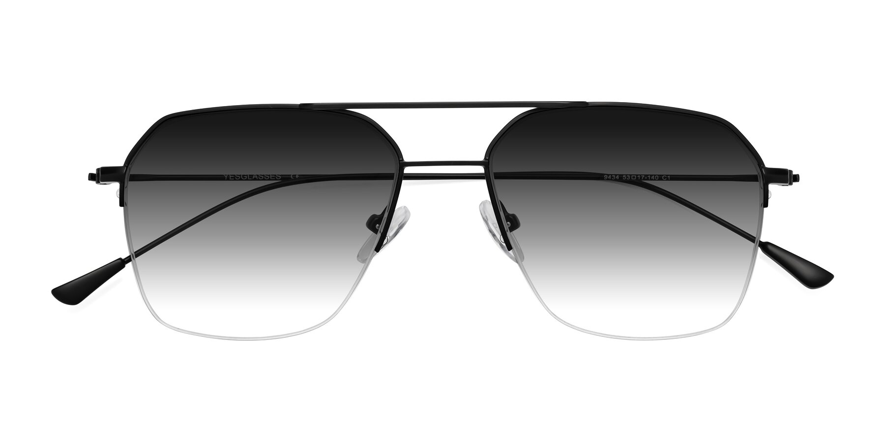 Folded Front of Largo in Matte Black with Gray Gradient Lenses