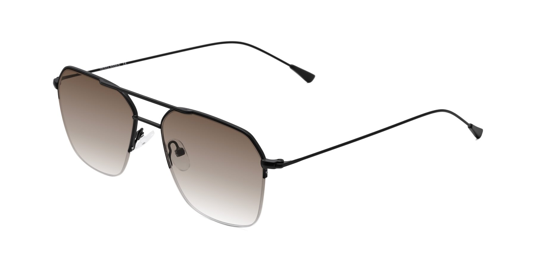 Angle of Largo in Matte Black with Brown Gradient Lenses