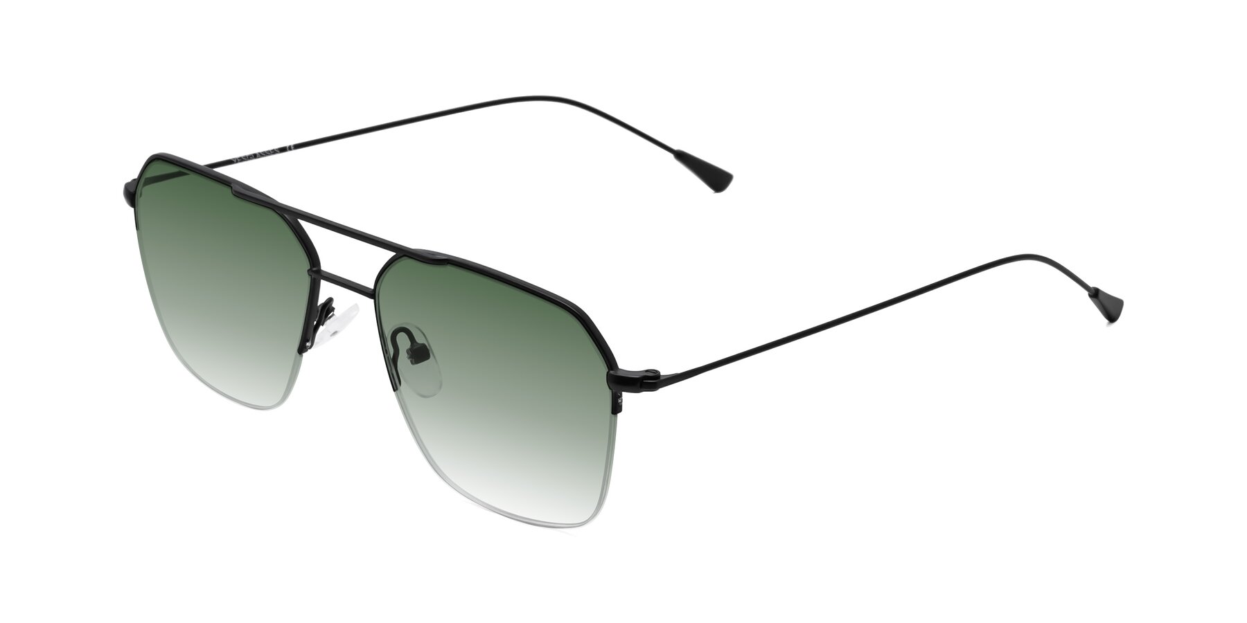 Angle of Largo in Matte Black with Green Gradient Lenses