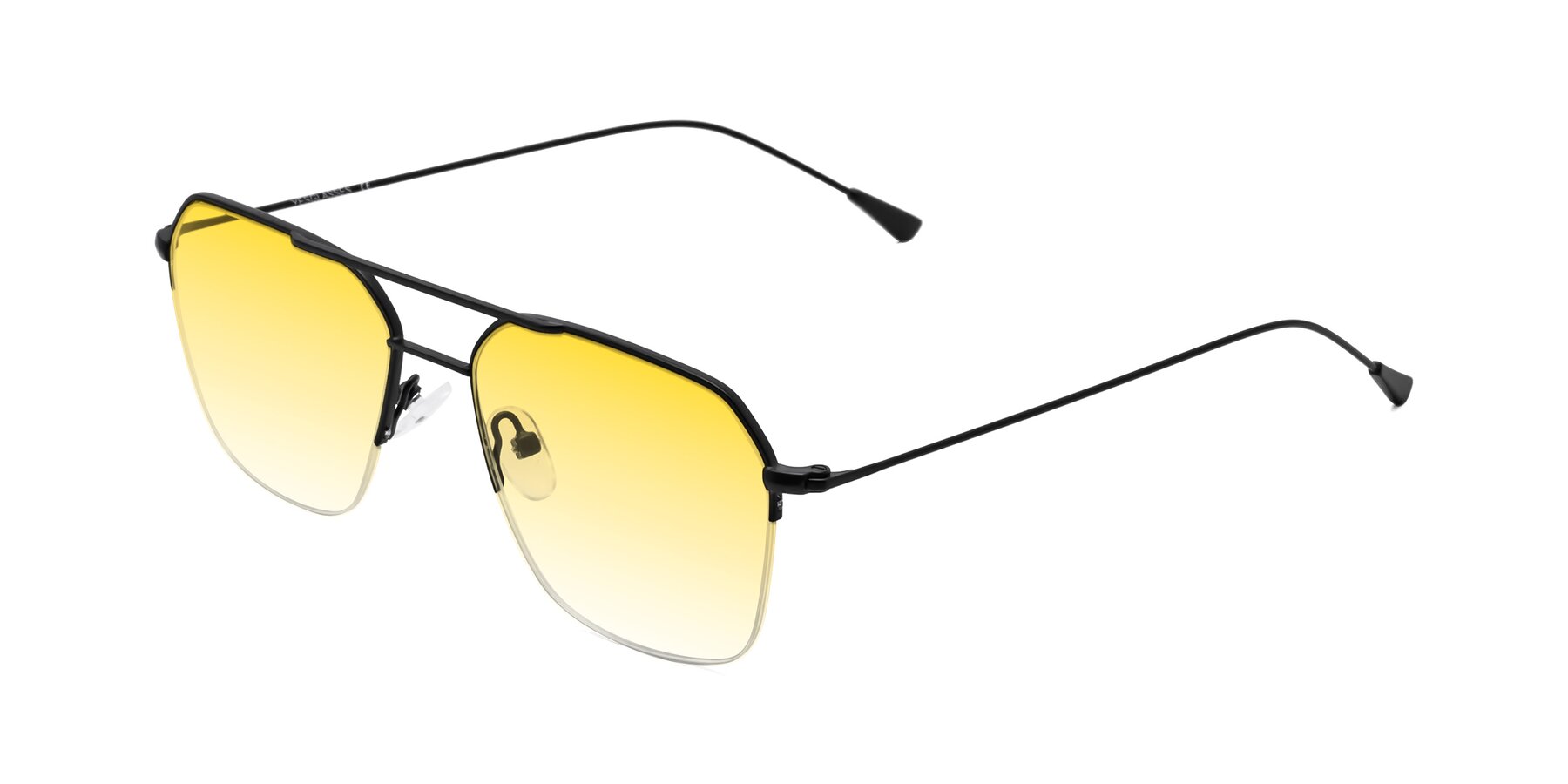 Angle of Largo in Matte Black with Yellow Gradient Lenses