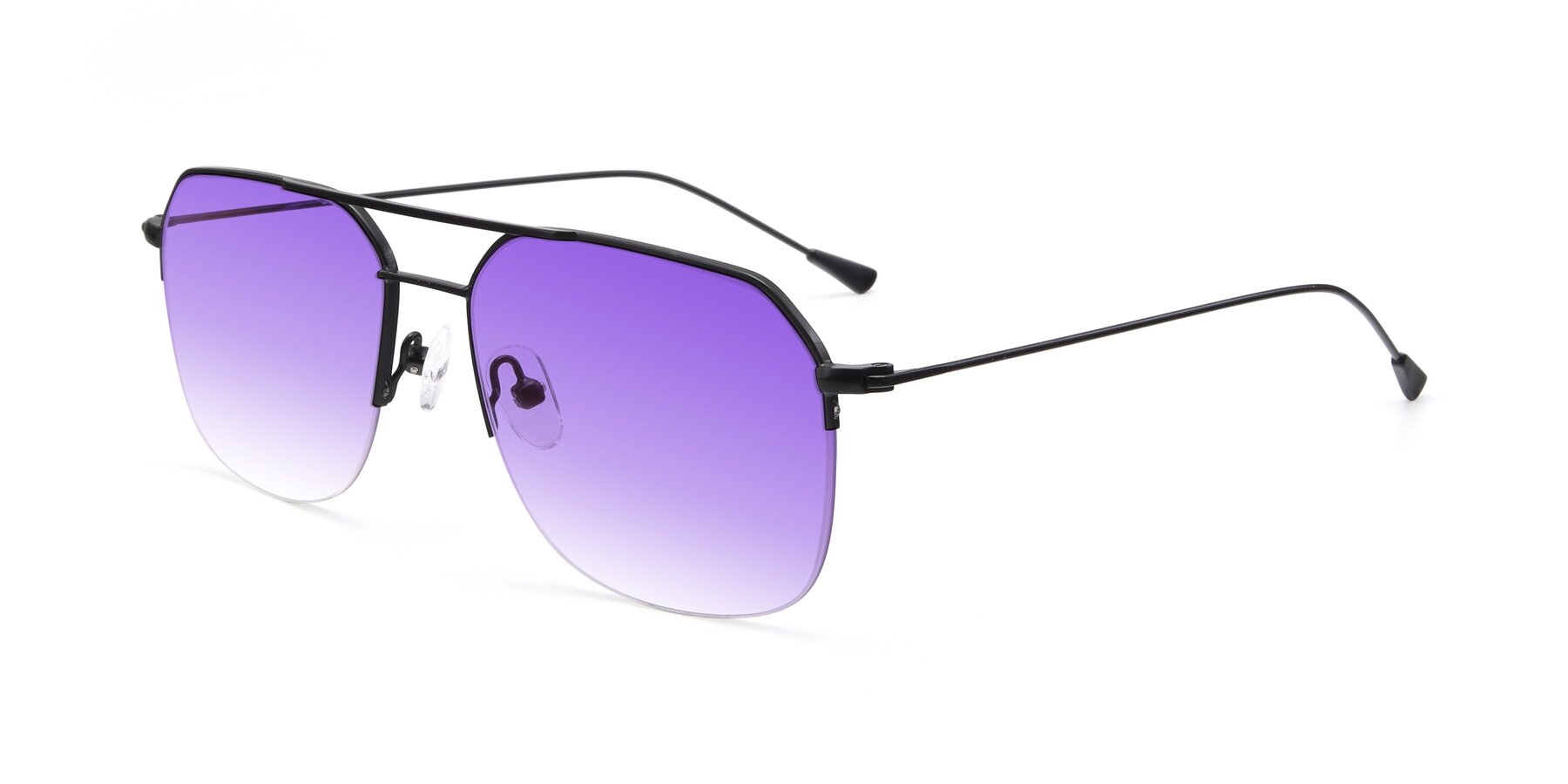 Angle of 9434 in Matte Black with Purple Gradient Lenses