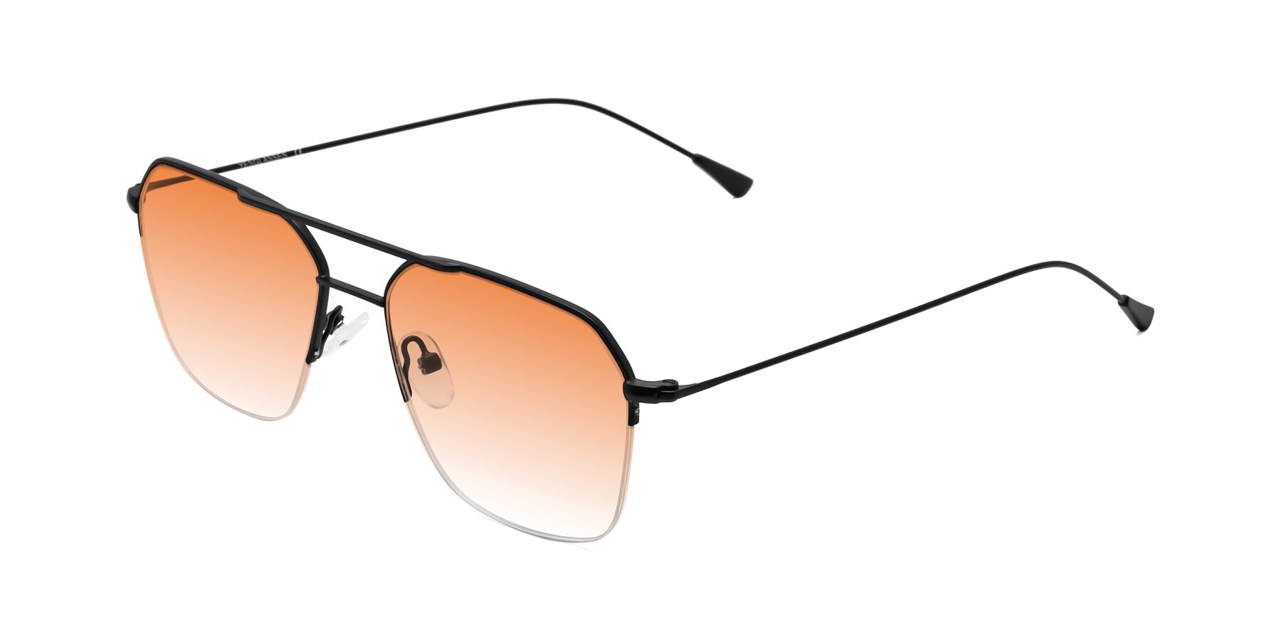 Angle of 9434 in Matte Black with Orange Gradient Lenses