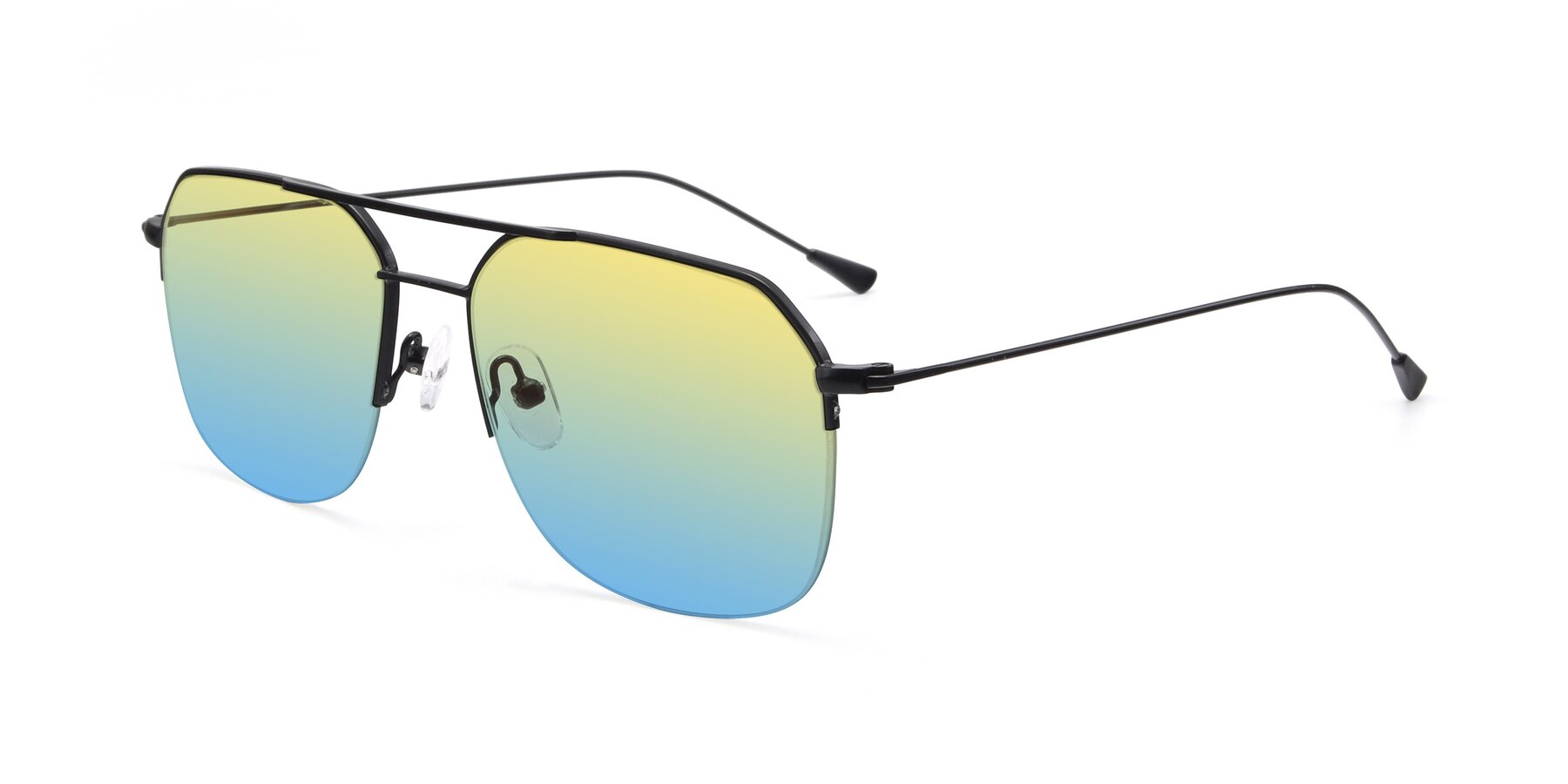 Angle of 9434 in Matte Black with Yellow / Blue Gradient Lenses