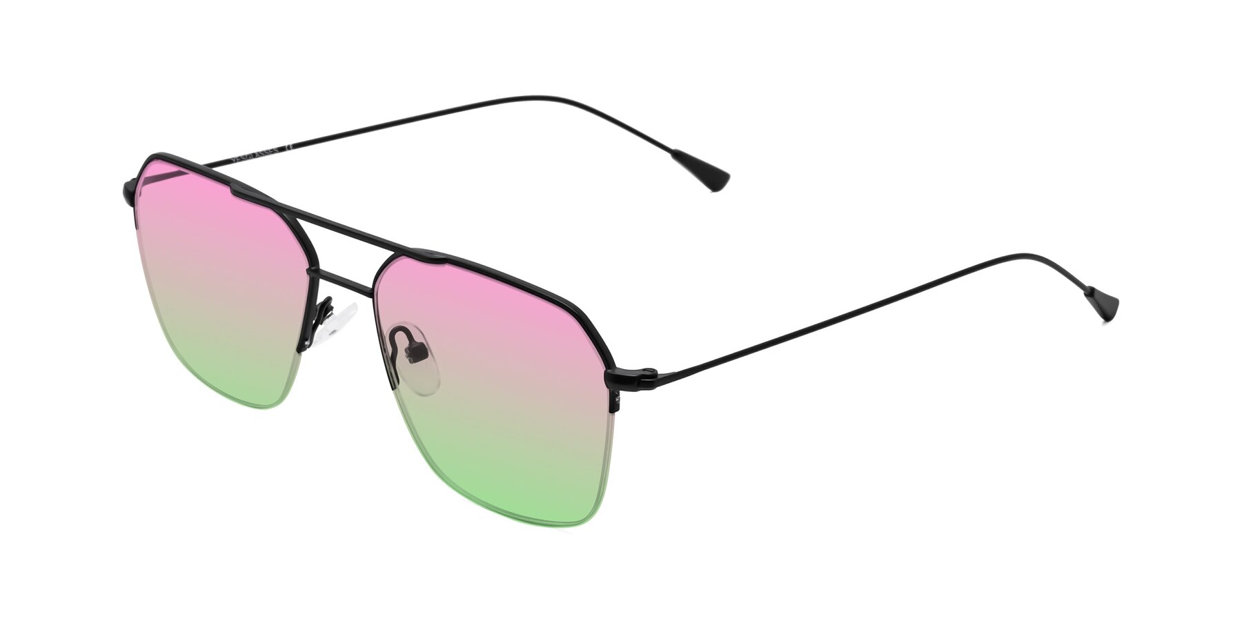 Angle of Largo in Matte Black with Pink / Green Gradient Lenses