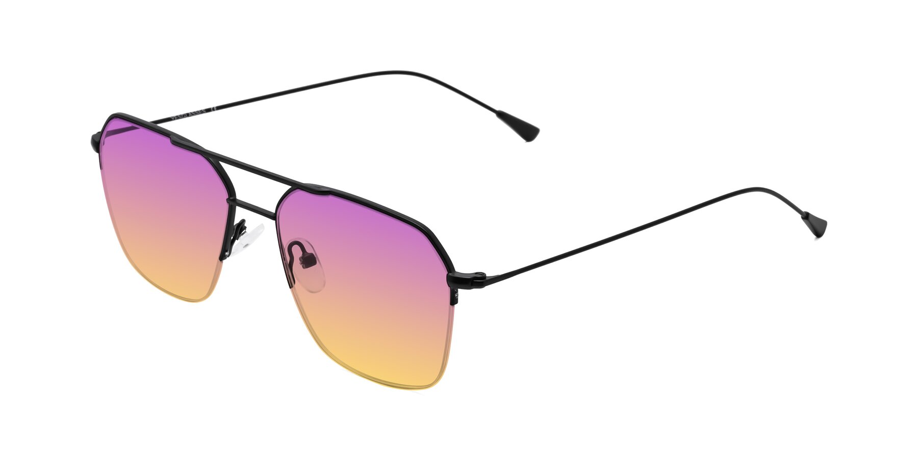 Angle of Largo in Matte Black with Purple / Yellow Gradient Lenses