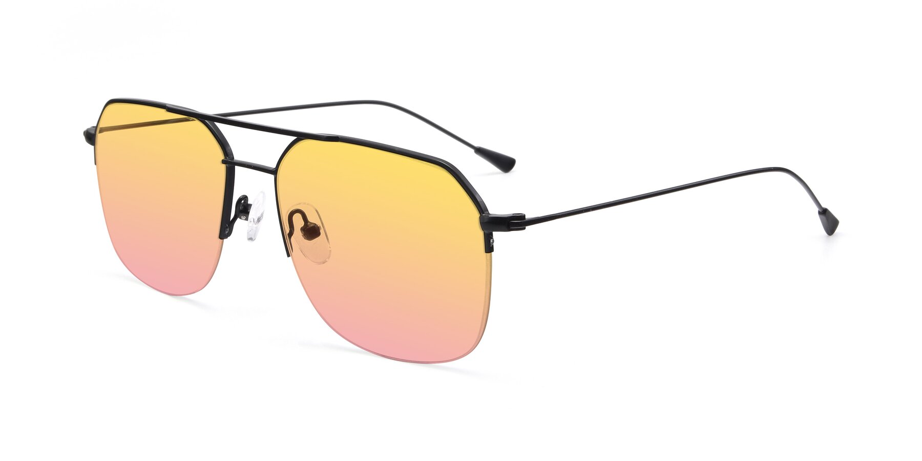 Angle of 9434 in Matte Black with Yellow / Pink Gradient Lenses