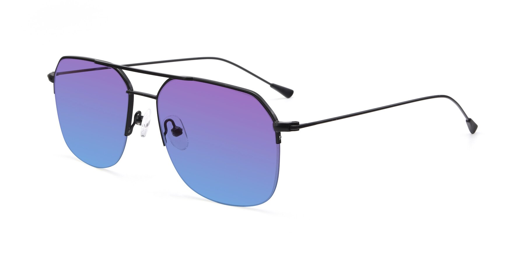 Angle of 9434 in Matte Black with Purple / Blue Gradient Lenses