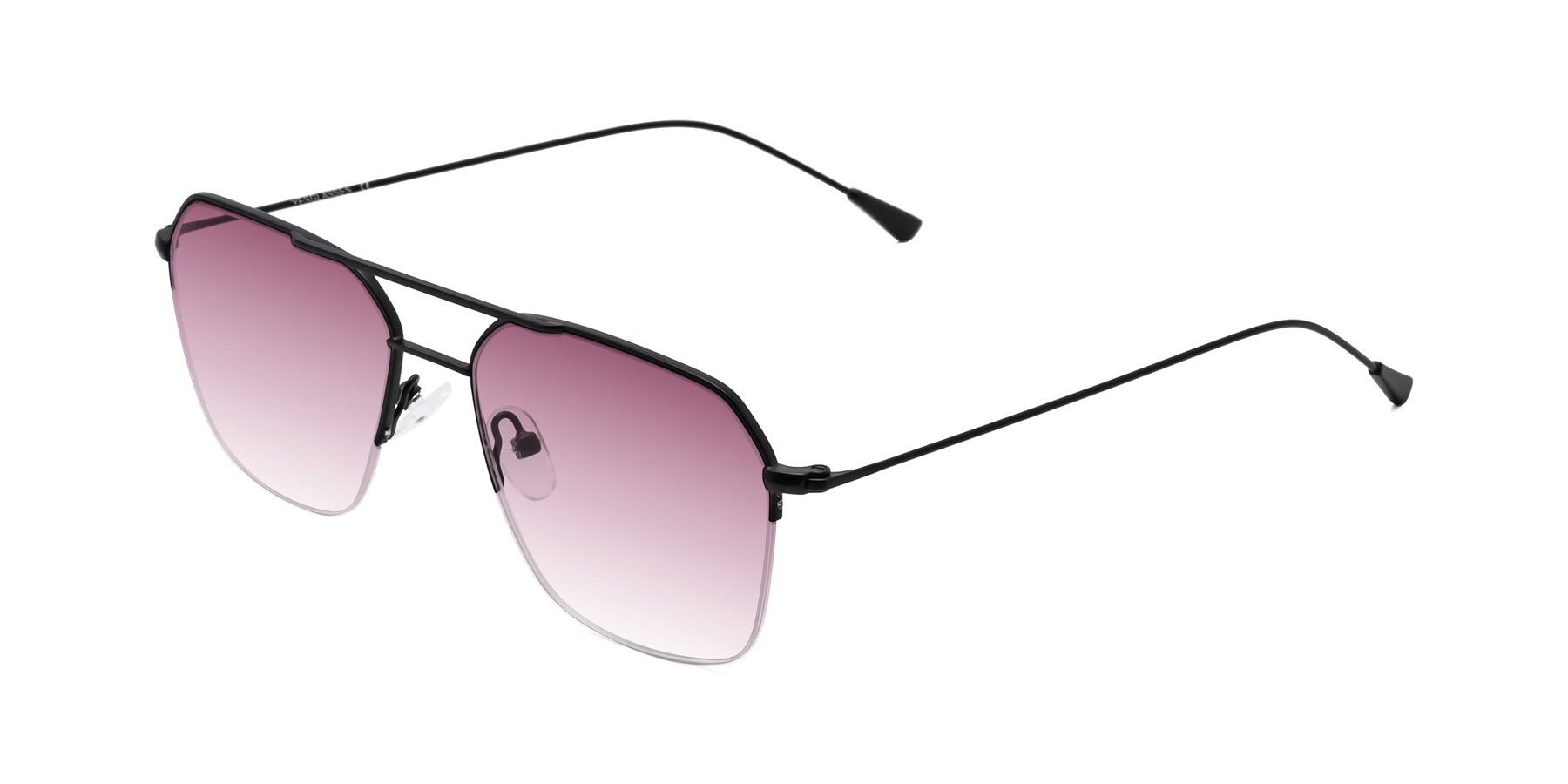 Angle of Largo in Matte Black with Wine Gradient Lenses