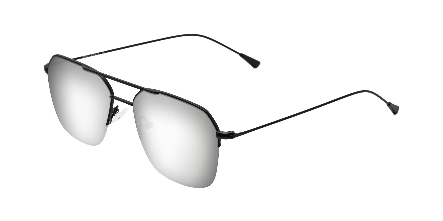 Angle of Largo in Matte Black with Silver Mirrored Lenses