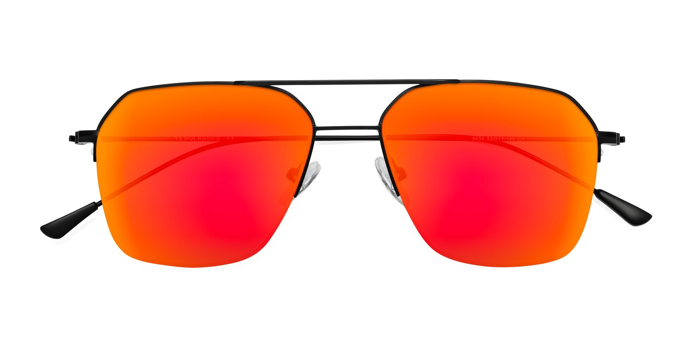 Largo - Matte Black Flash Mirrored Sunglasses