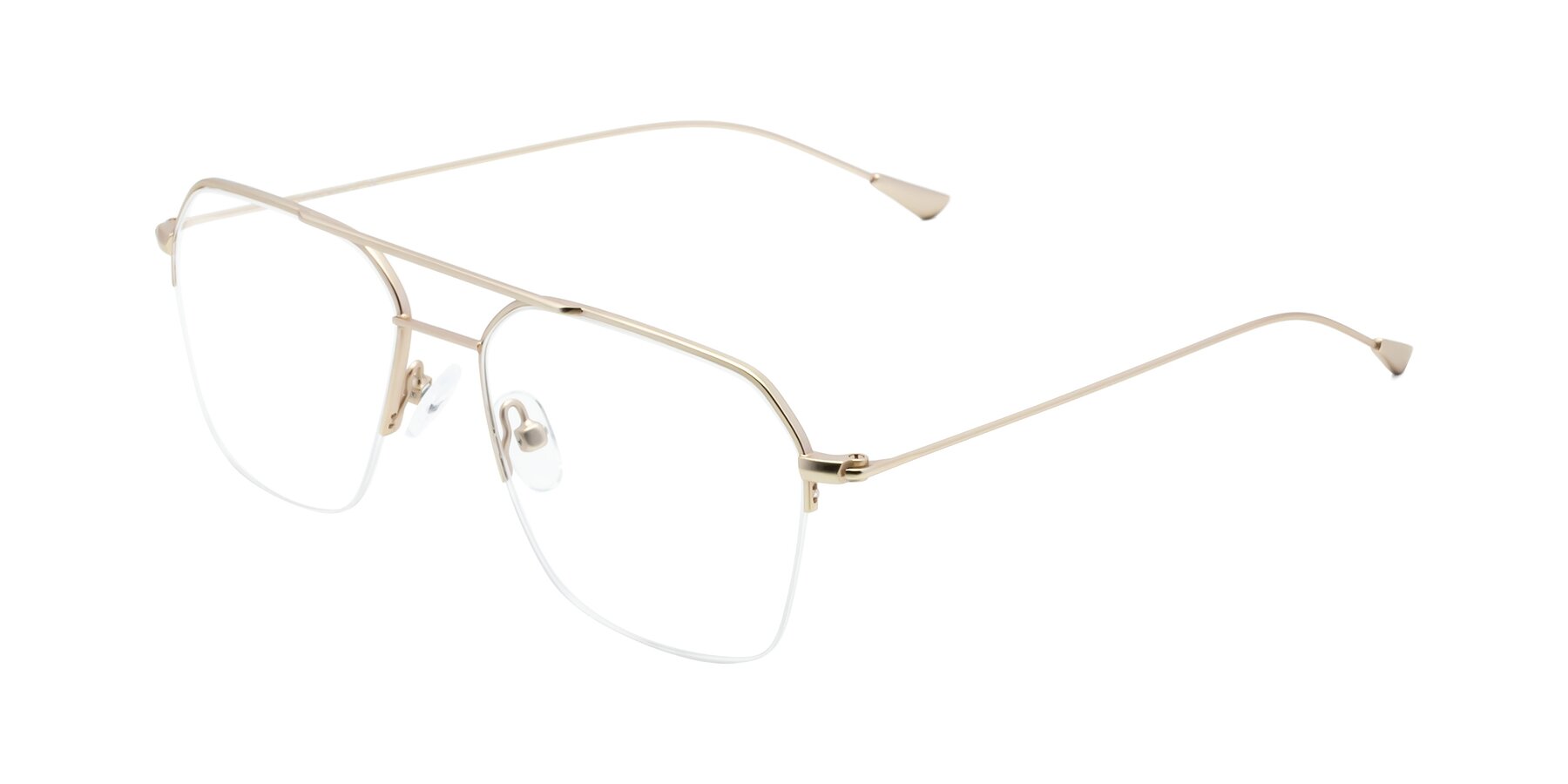 Angle of 9434 in Jet Gold with Clear Reading Eyeglass Lenses