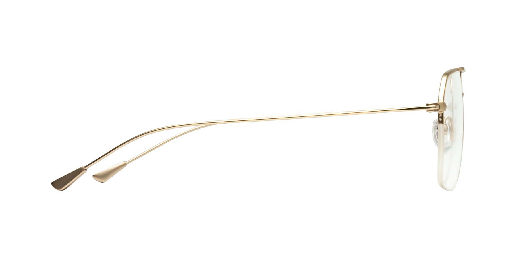 Jet Gold Grandpa Geometric Semi-Rimless Eyeglasses - Largo
