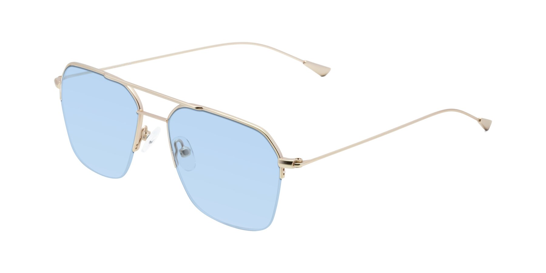 Angle of Largo in Jet Gold with Light Blue Tinted Lenses