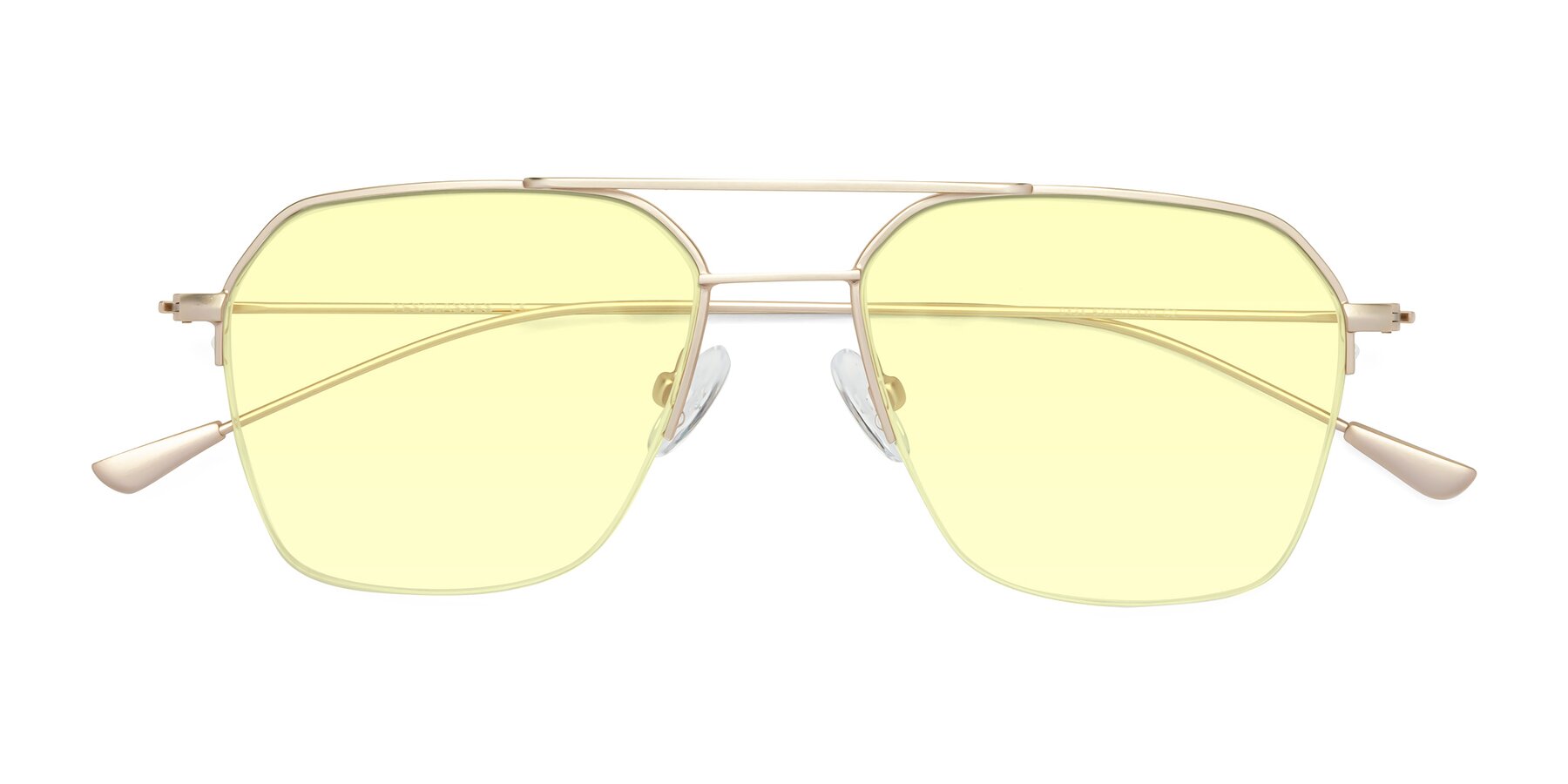 Folded Front of Largo in Jet Gold with Light Yellow Tinted Lenses