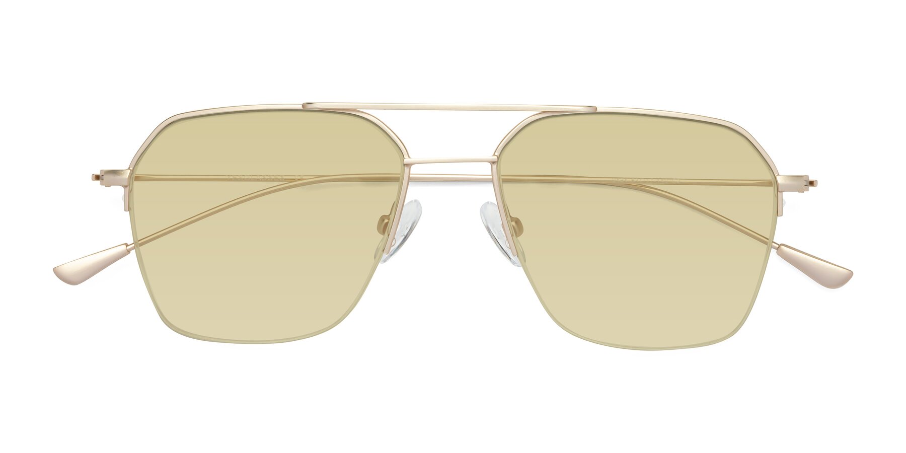 Folded Front of Largo in Jet Gold with Light Champagne Tinted Lenses