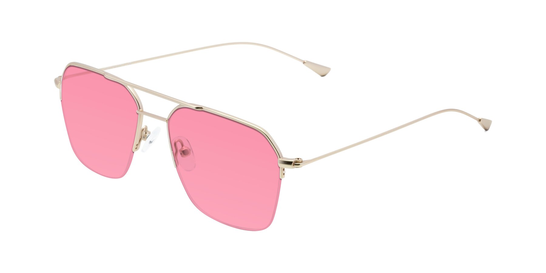 Angle of Largo in Jet Gold with Pink Tinted Lenses
