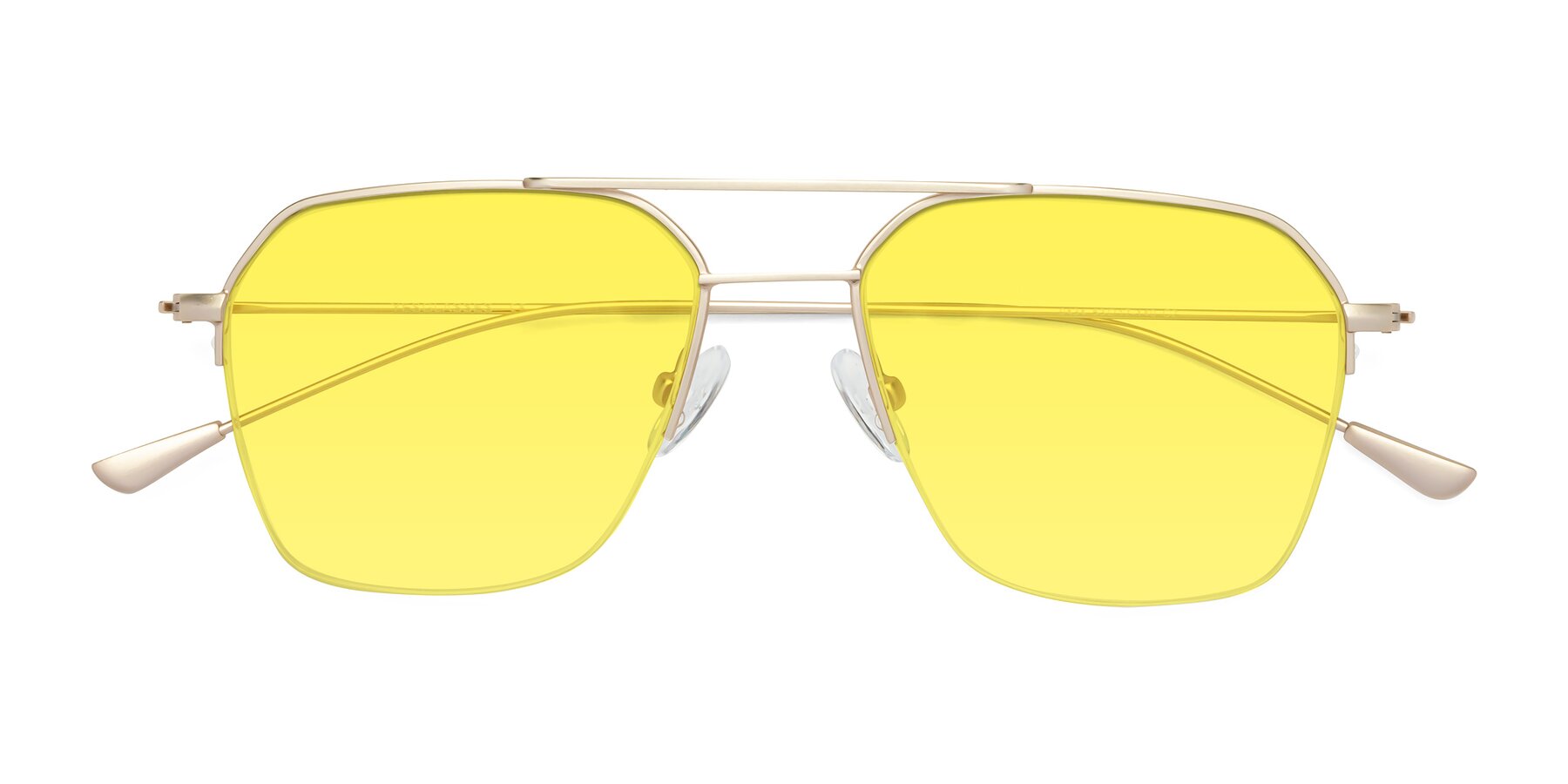 Folded Front of Largo in Jet Gold with Medium Yellow Tinted Lenses