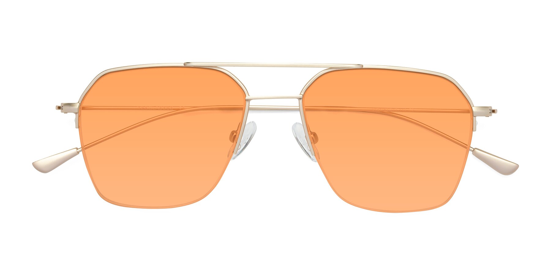 Folded Front of 9434 in Jet Gold with Medium Orange Tinted Lenses