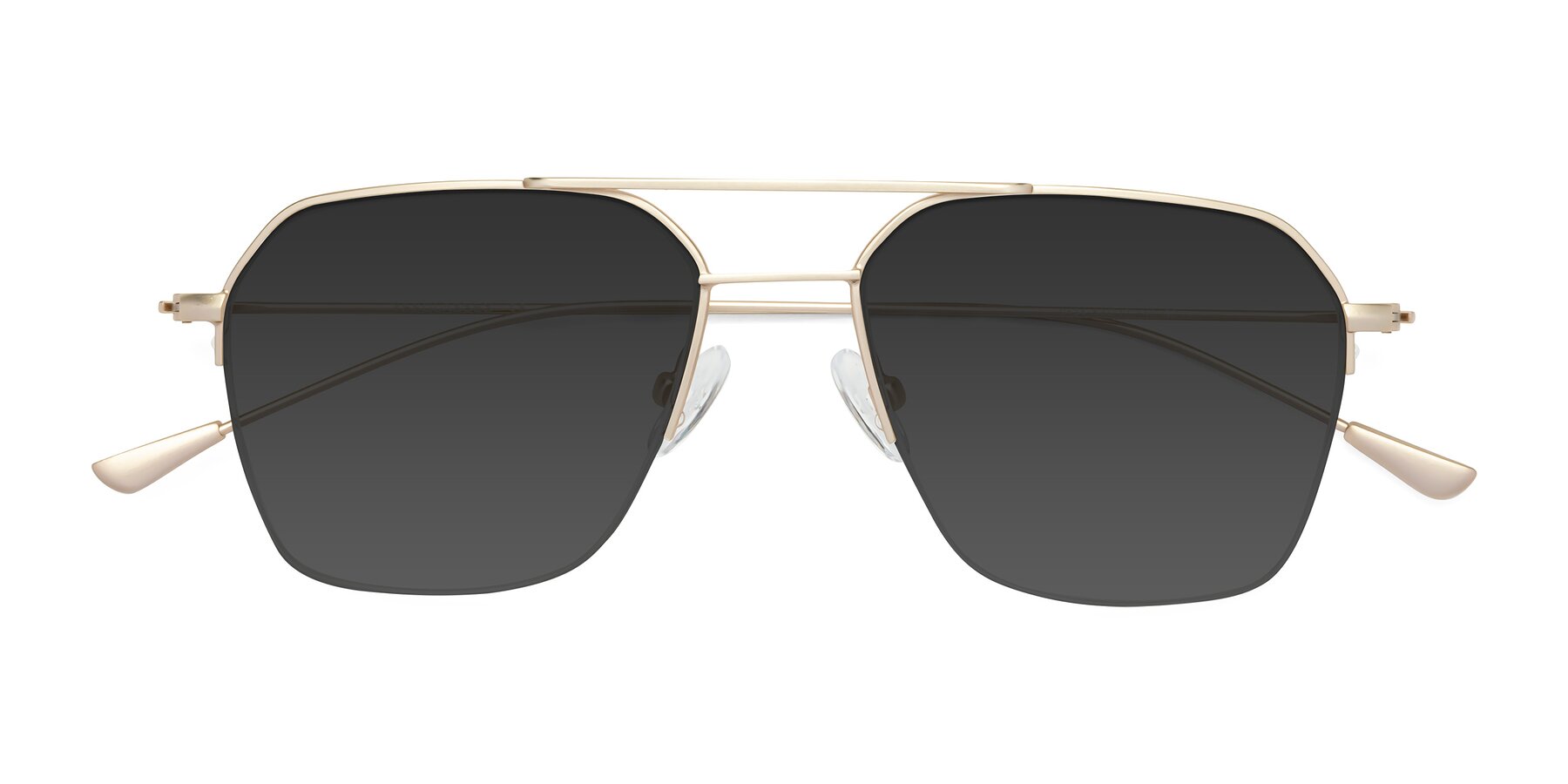 Folded Front of Largo in Jet Gold with Gray Tinted Lenses