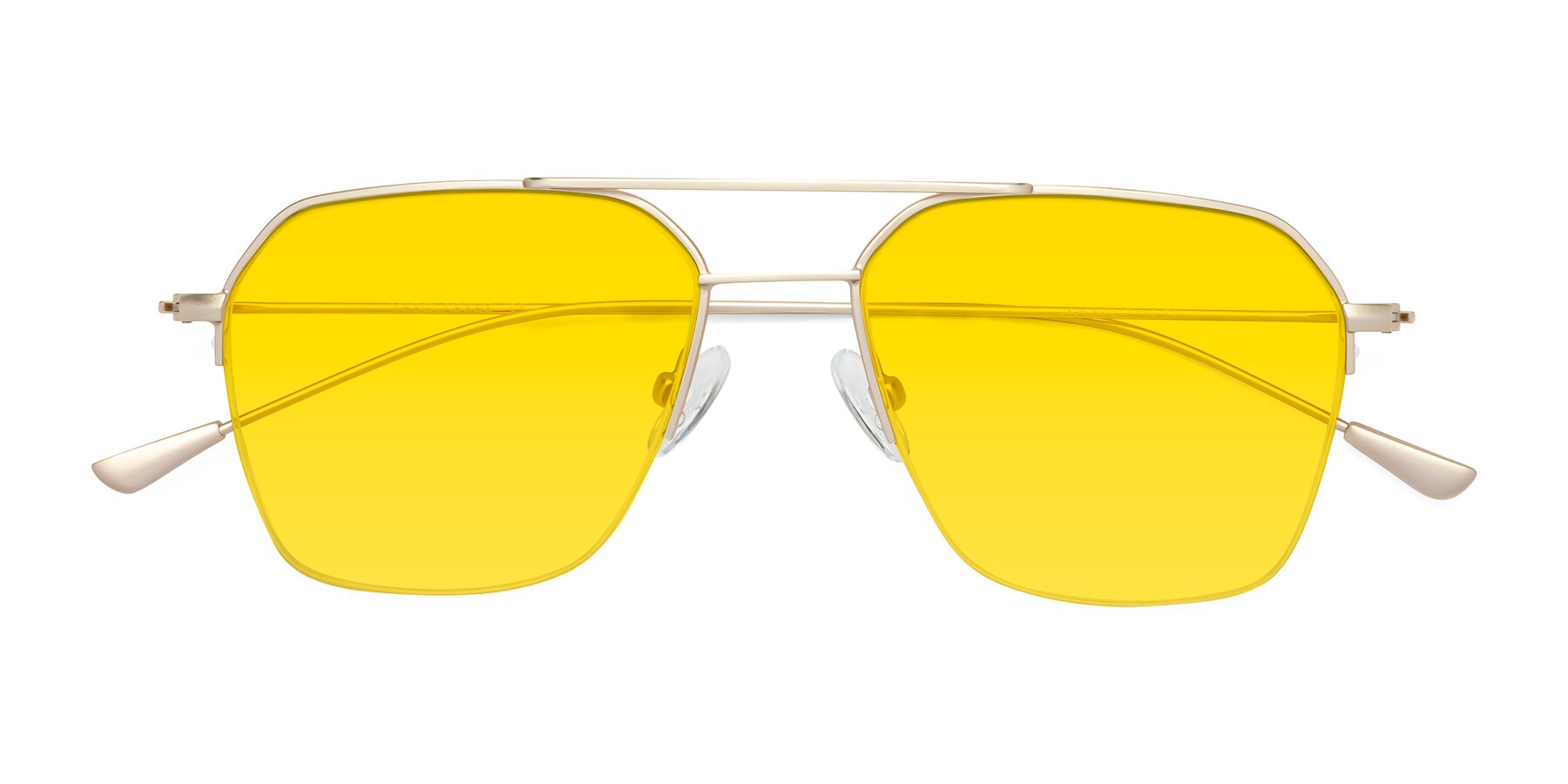 Folded Front of Largo in Jet Gold with Yellow Tinted Lenses