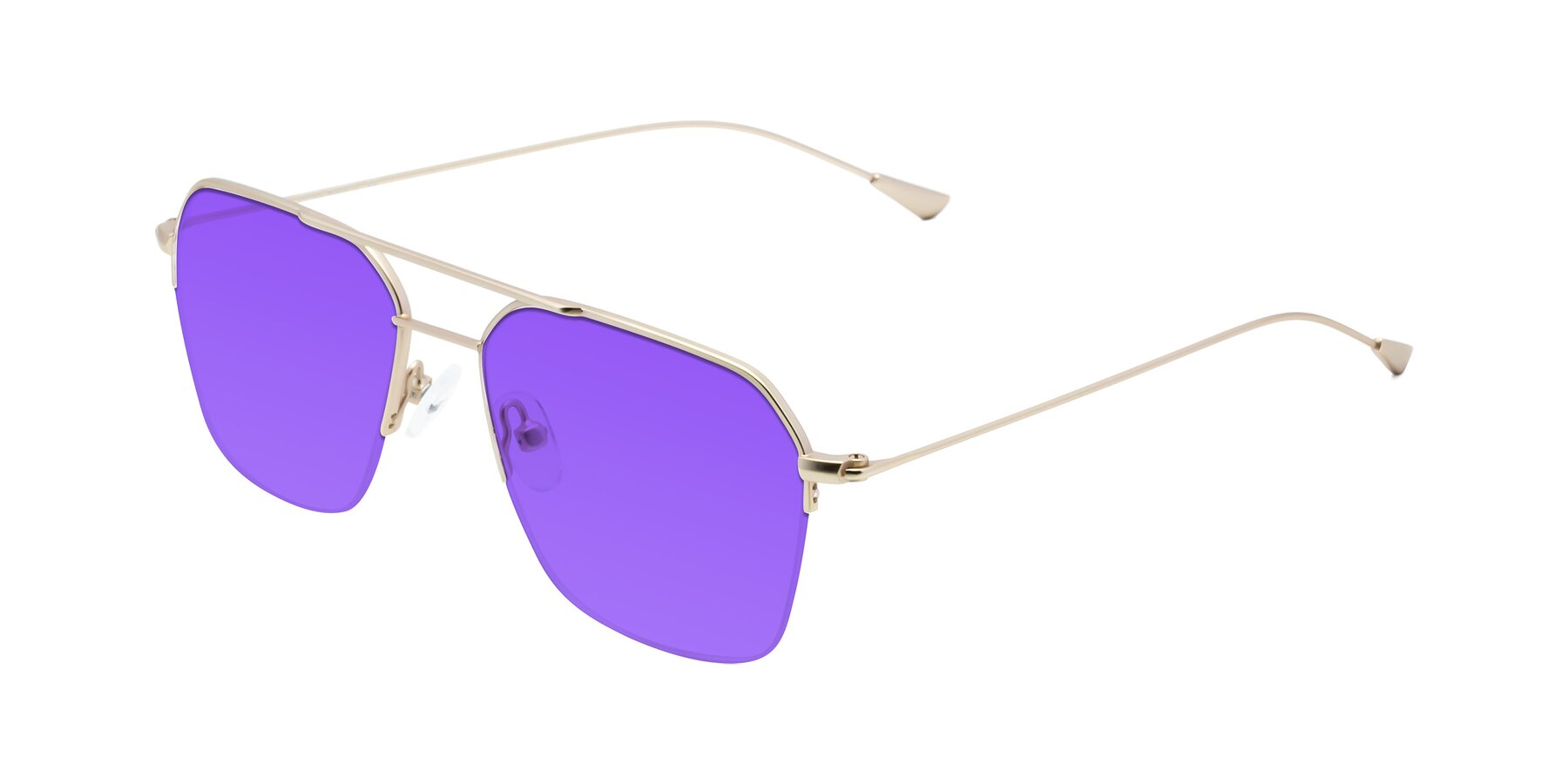 Angle of Largo in Jet Gold with Purple Tinted Lenses