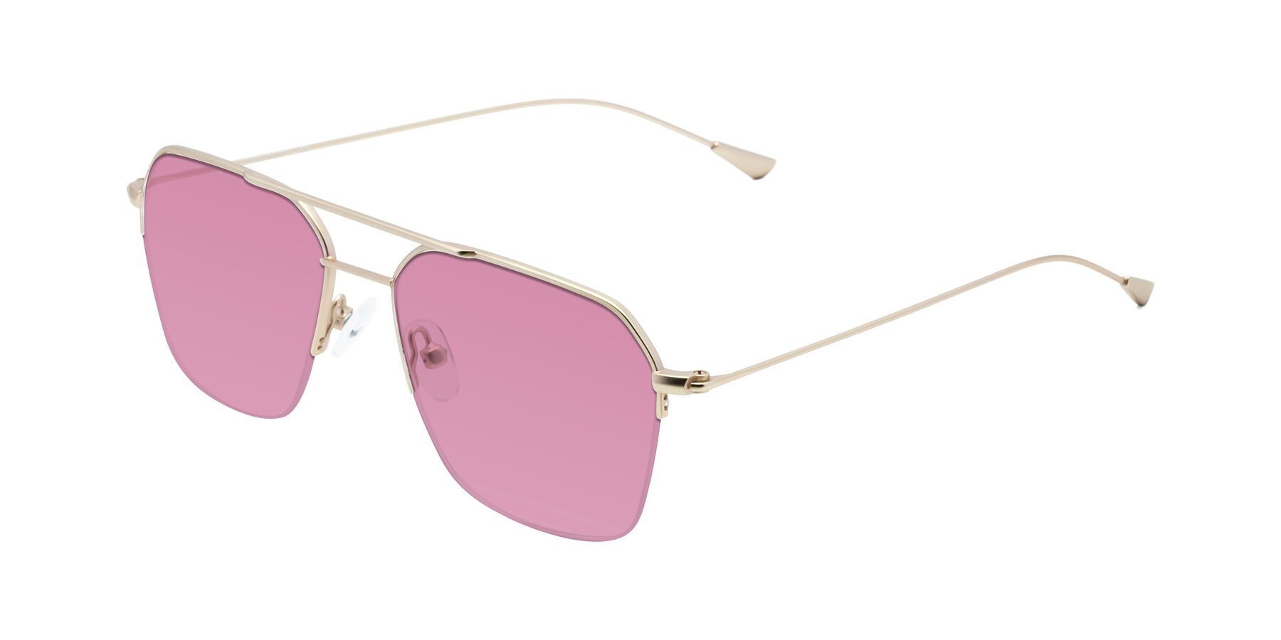 Angle of Largo in Jet Gold with Medium Wine Tinted Lenses