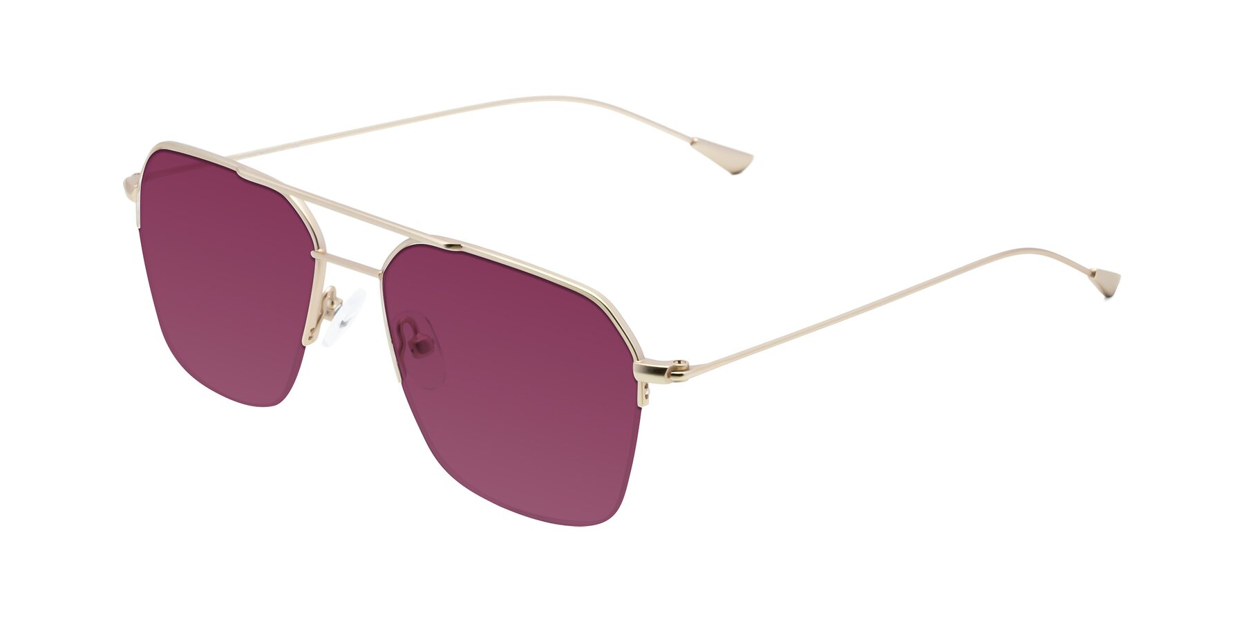 Angle of Largo in Jet Gold with Wine Tinted Lenses