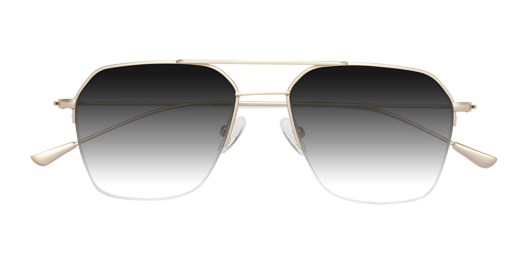 Folded Front of Largo in Jet Gold with Gray Gradient Lenses