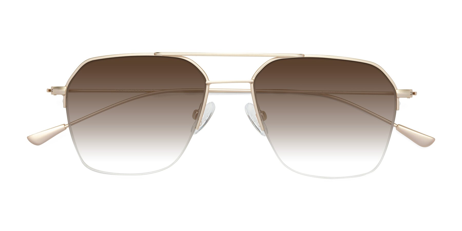 Folded Front of 9434 in Jet Gold with Brown Gradient Lenses