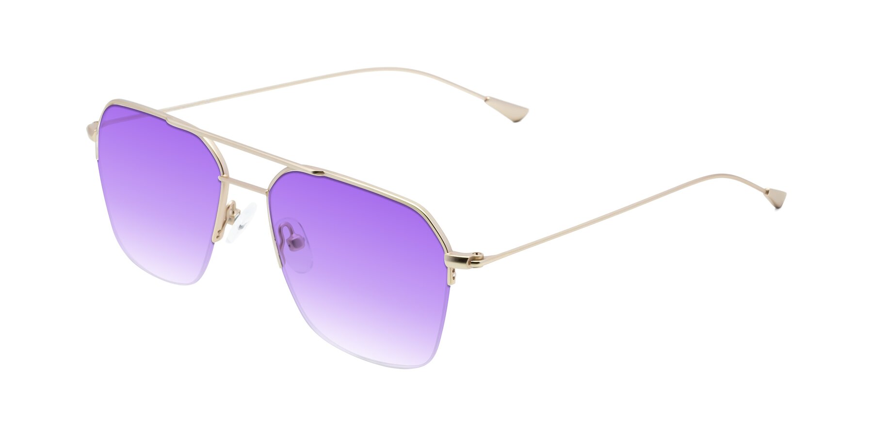Angle of Largo in Jet Gold with Purple Gradient Lenses