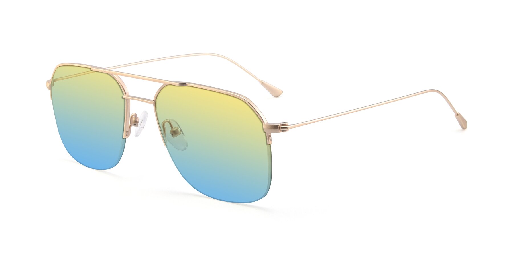 Angle of 9434 in Jet Gold with Yellow / Blue Gradient Lenses