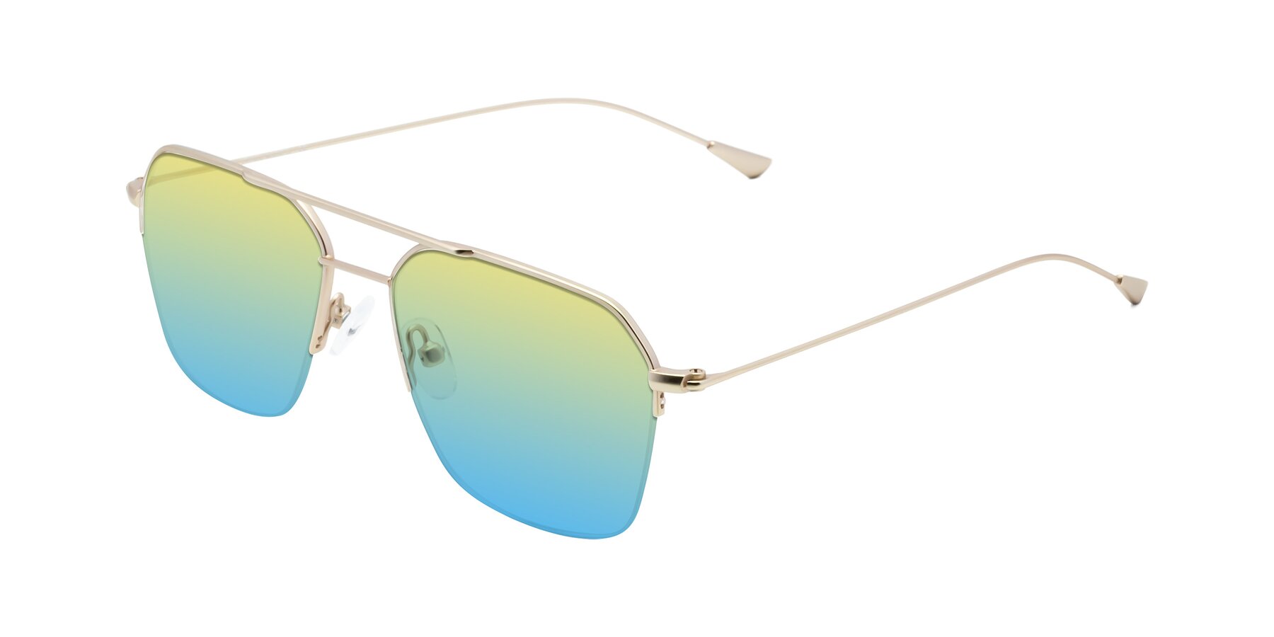 Angle of Largo in Jet Gold with Yellow / Blue Gradient Lenses