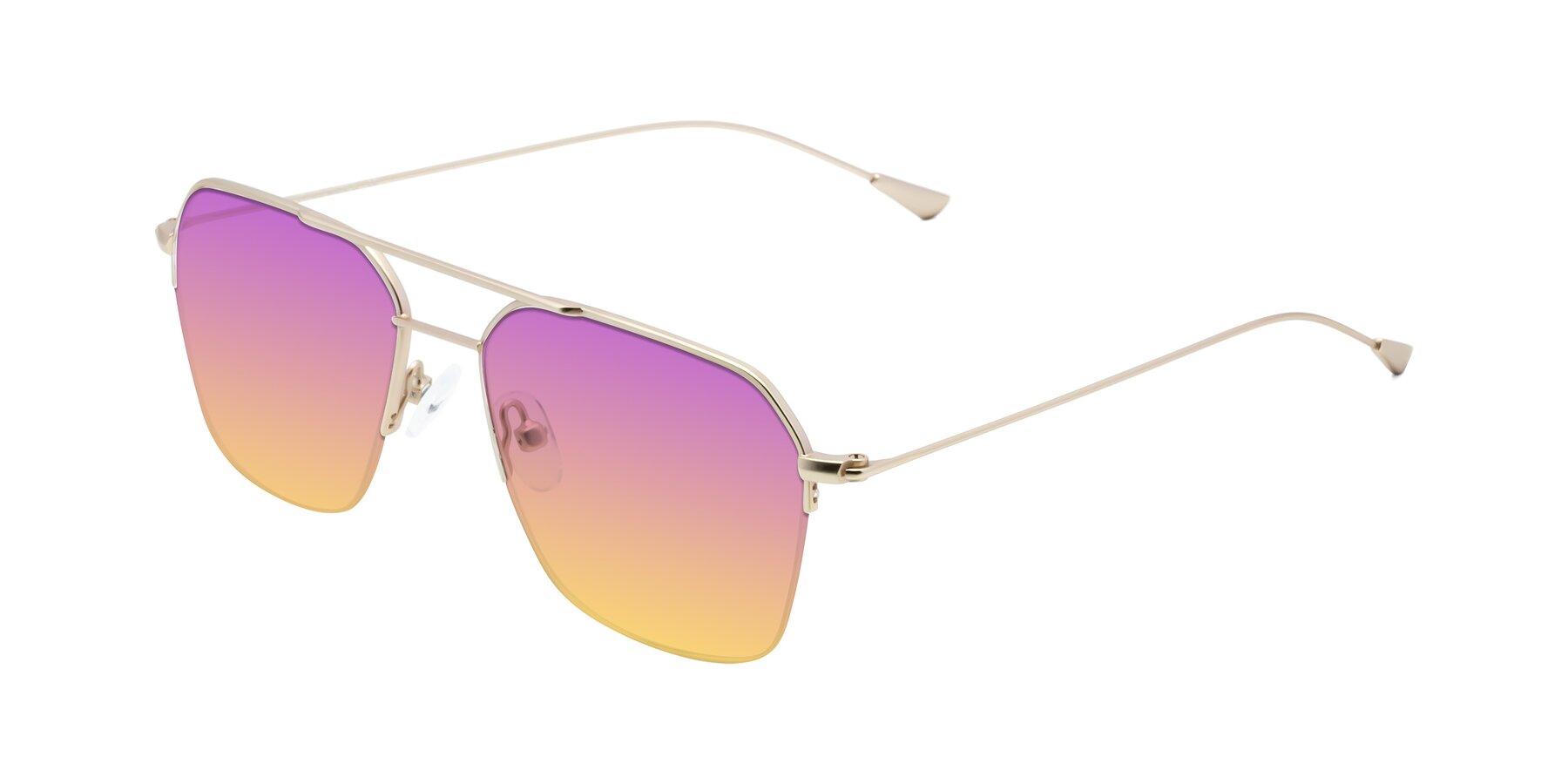 Angle of Largo in Jet Gold with Purple / Yellow Gradient Lenses