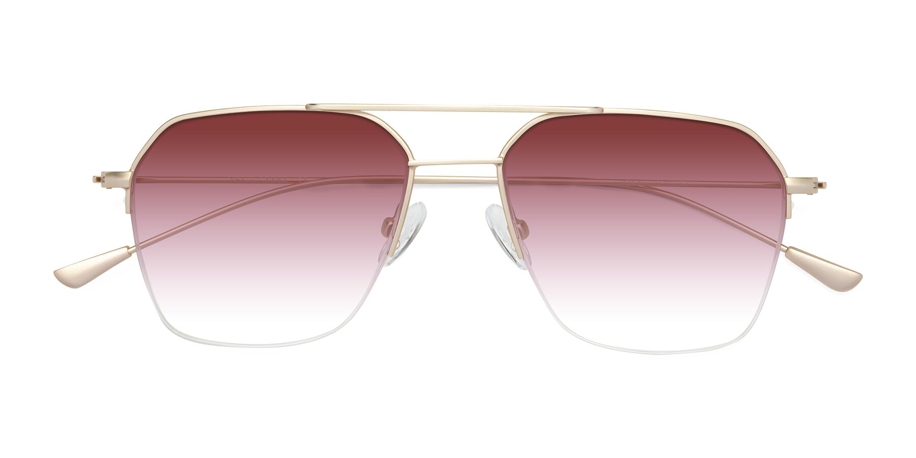 Folded Front of Largo in Jet Gold with Garnet Gradient Lenses