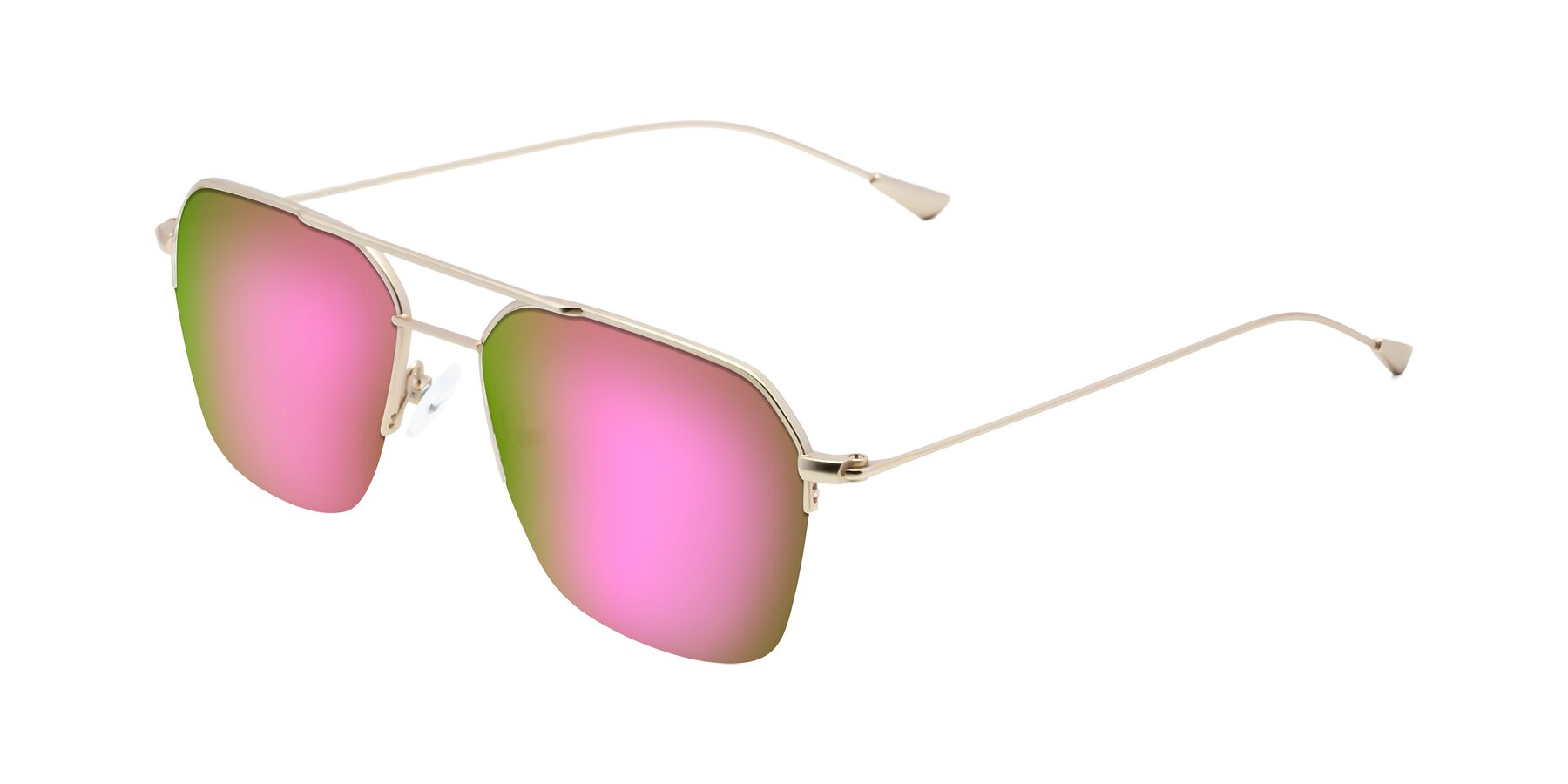 Angle of Largo in Jet Gold with Pink Mirrored Lenses