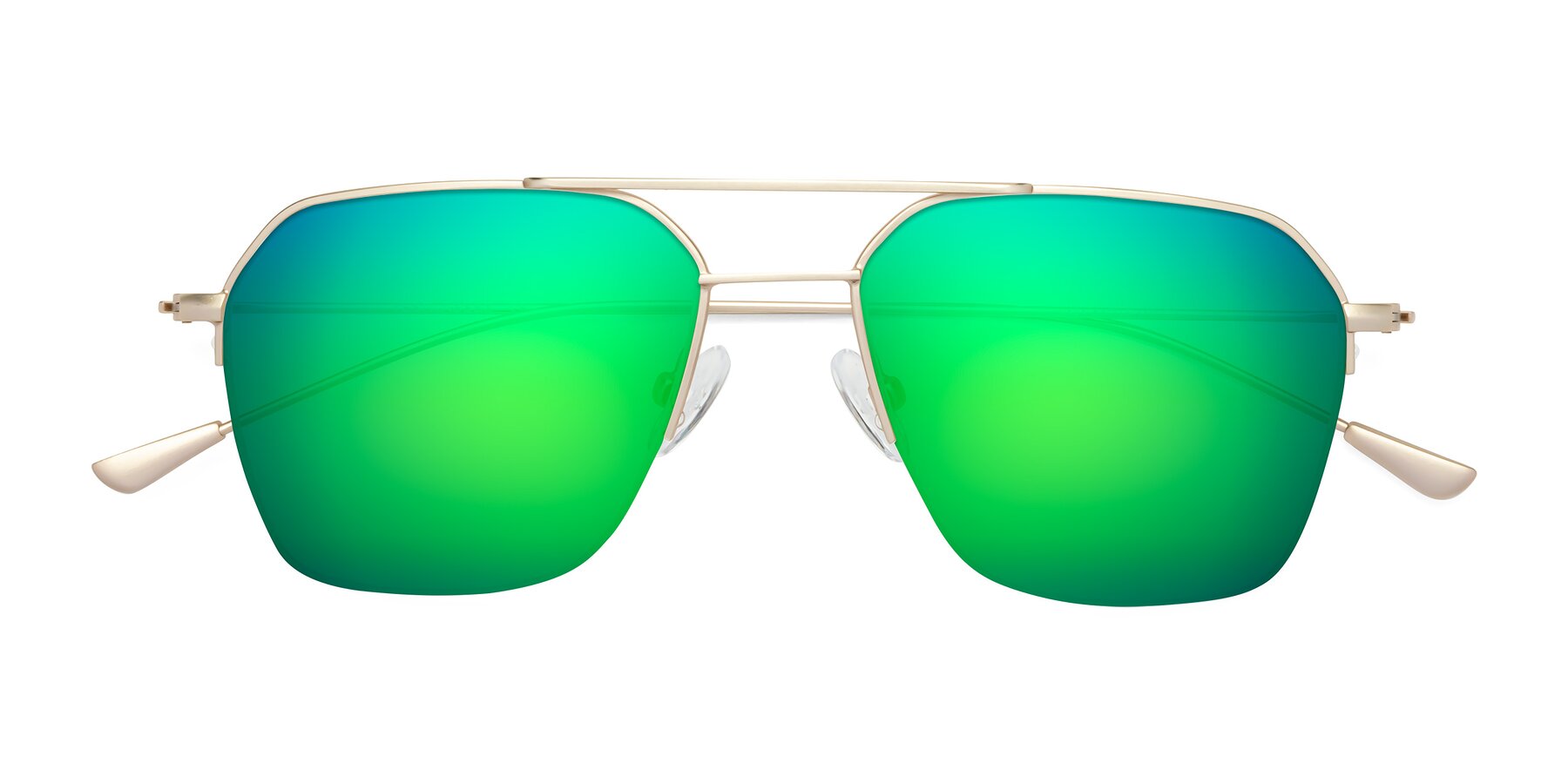 Folded Front of 9434 in Jet Gold with Green Mirrored Lenses