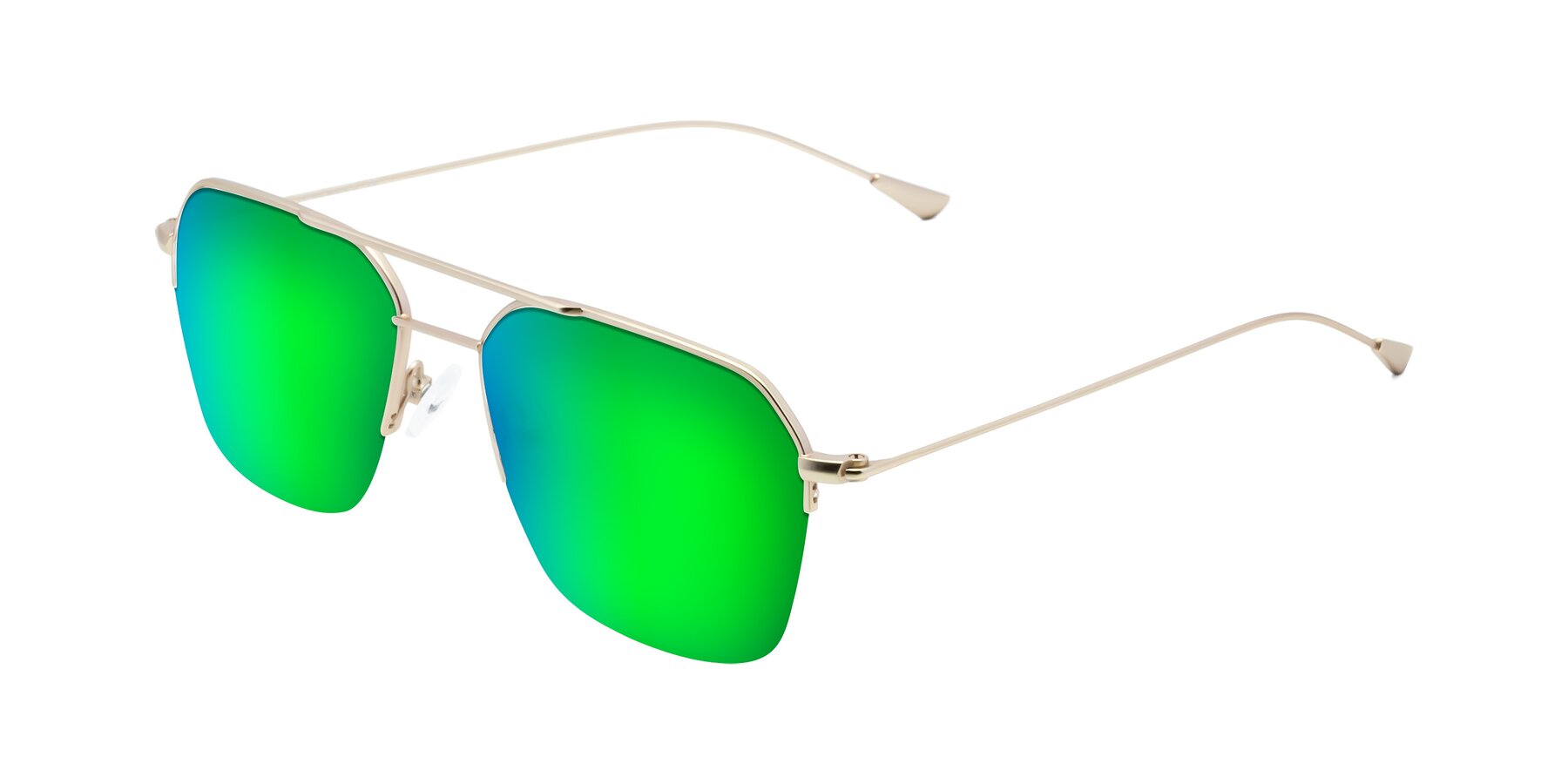 Angle of 9434 in Jet Gold with Green Mirrored Lenses