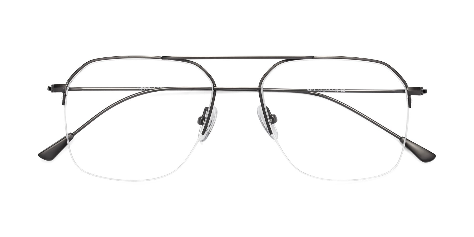 Folded Front of 9434 in Gunmetal with Clear Eyeglass Lenses