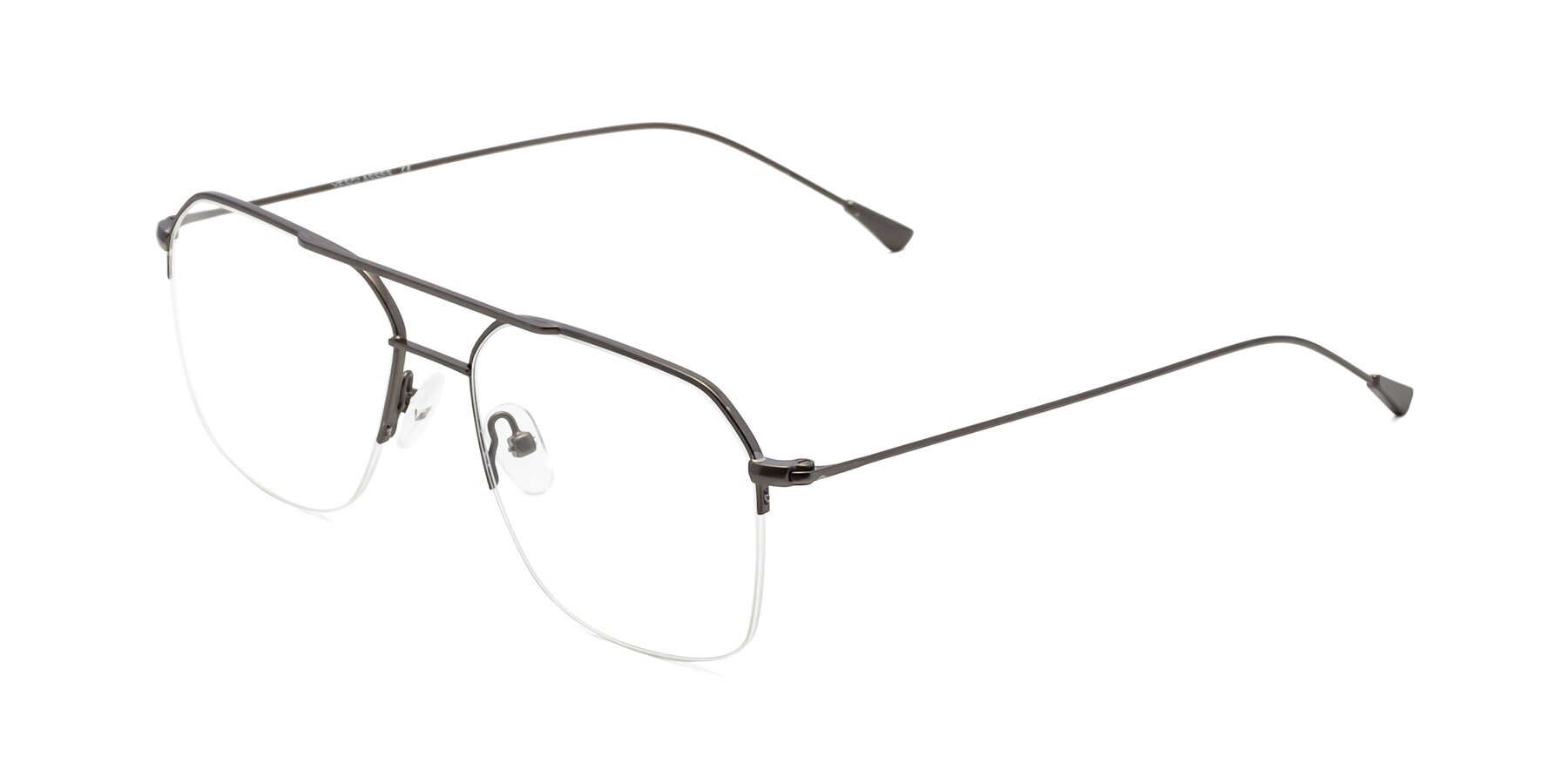 Angle of 9434 in Gunmetal with Clear Eyeglass Lenses