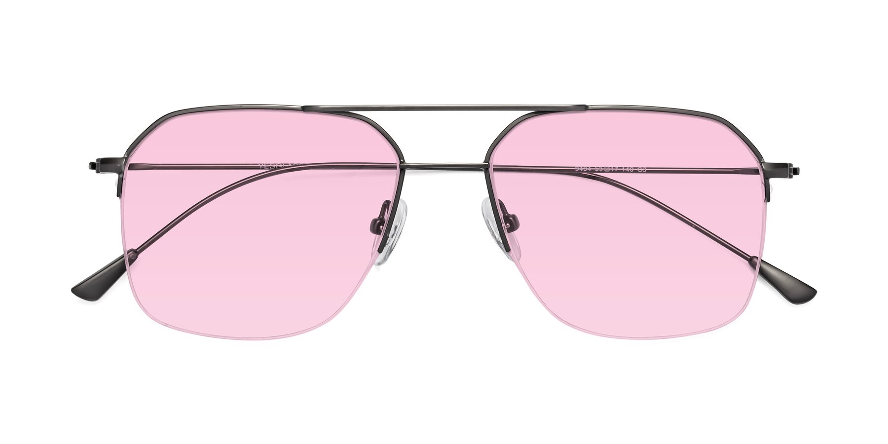 Folded Front of Largo in Gunmetal with Light Pink Tinted Lenses