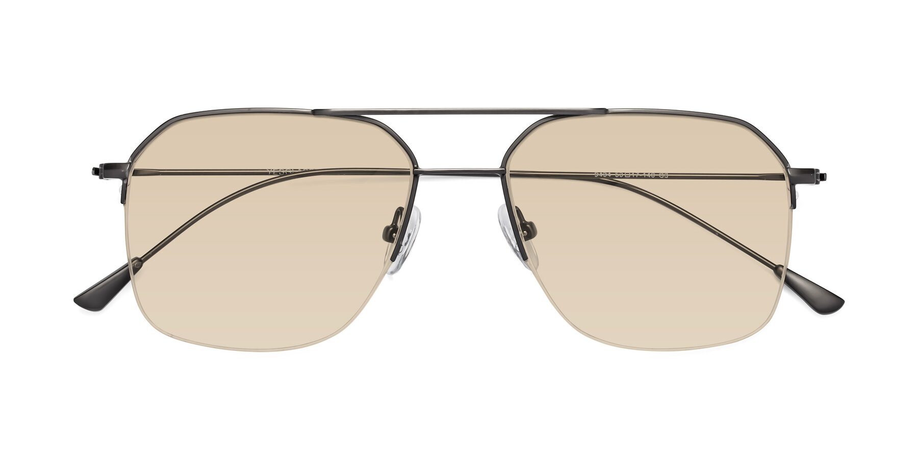 Folded Front of Largo in Gunmetal with Light Brown Tinted Lenses