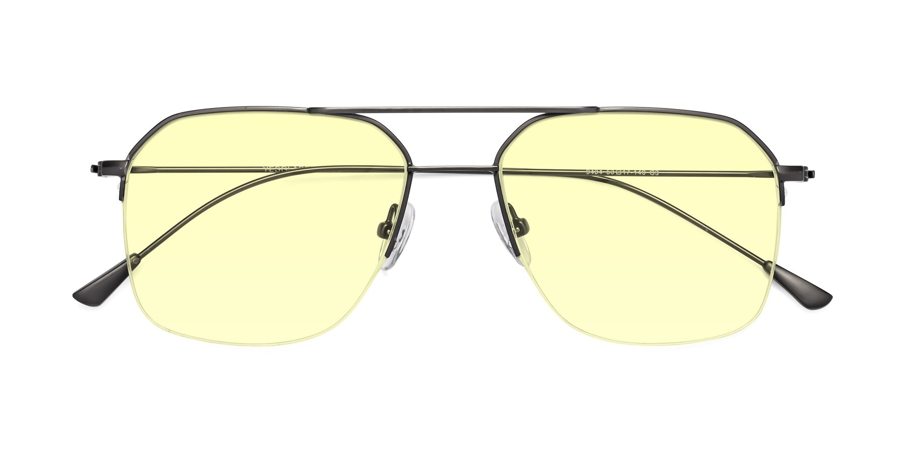 Folded Front of Largo in Gunmetal with Light Yellow Tinted Lenses