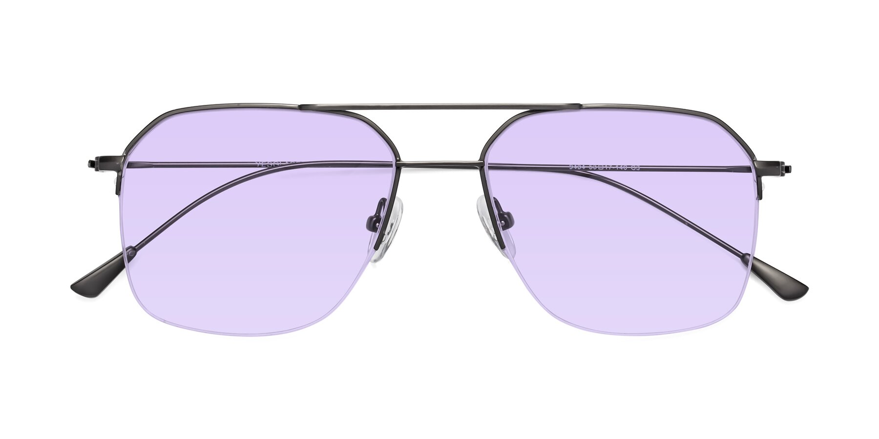 Folded Front of Largo in Gunmetal with Light Purple Tinted Lenses