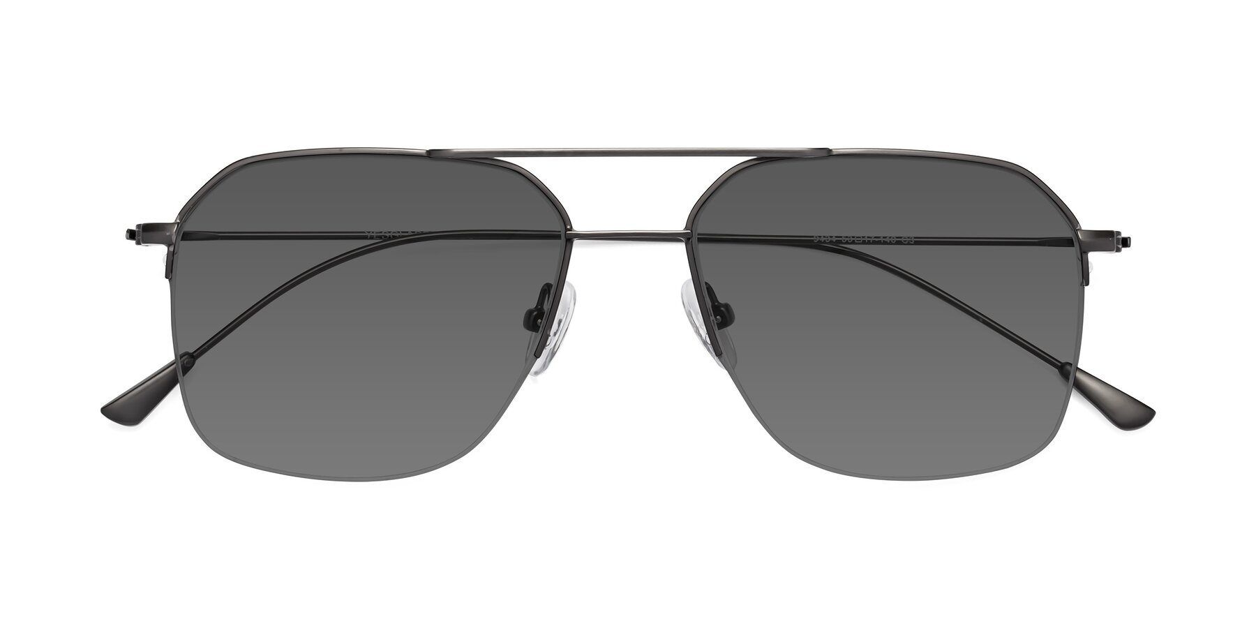Folded Front of Largo in Gunmetal with Medium Gray Tinted Lenses