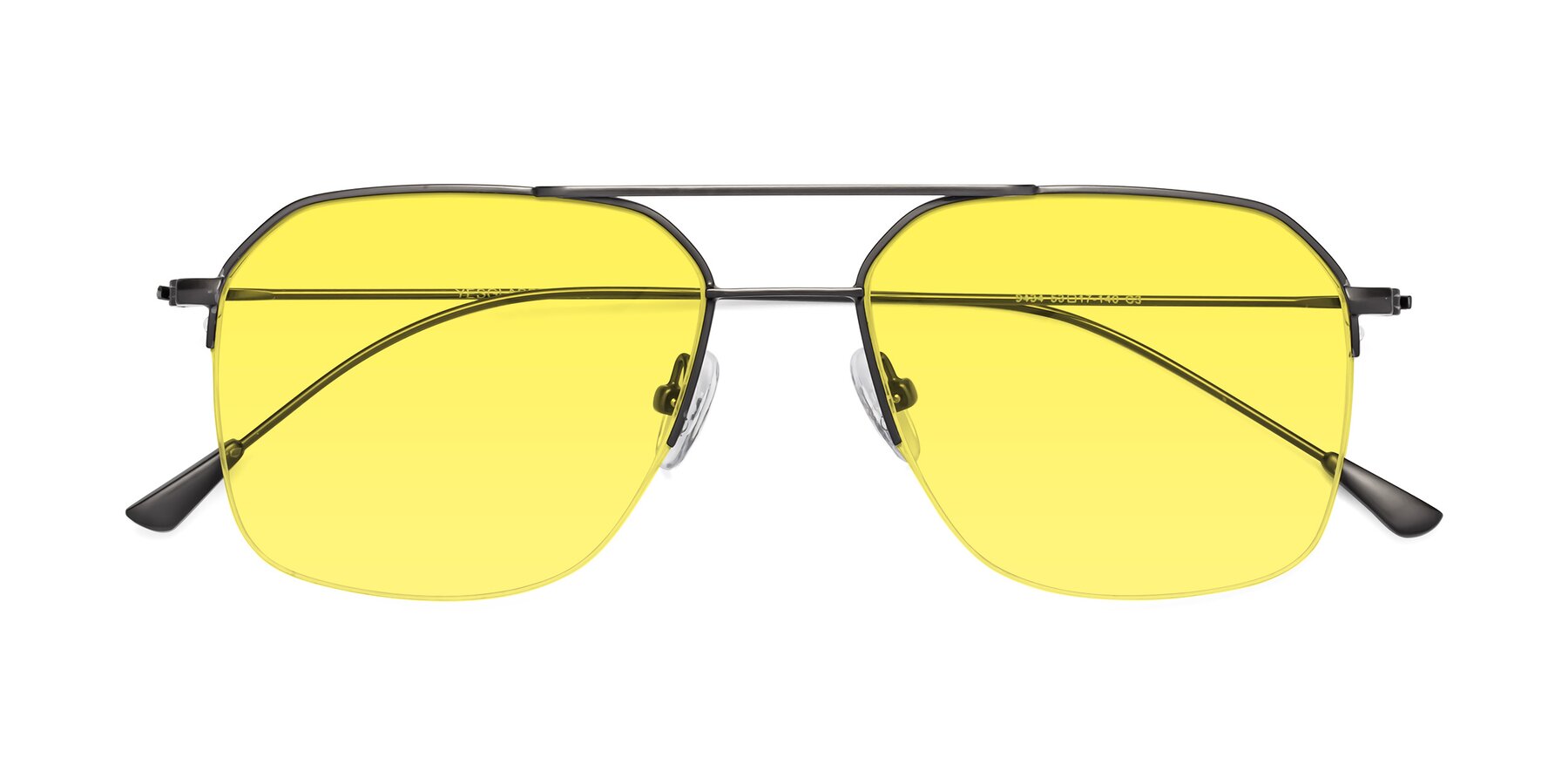 Folded Front of Largo in Gunmetal with Medium Yellow Tinted Lenses